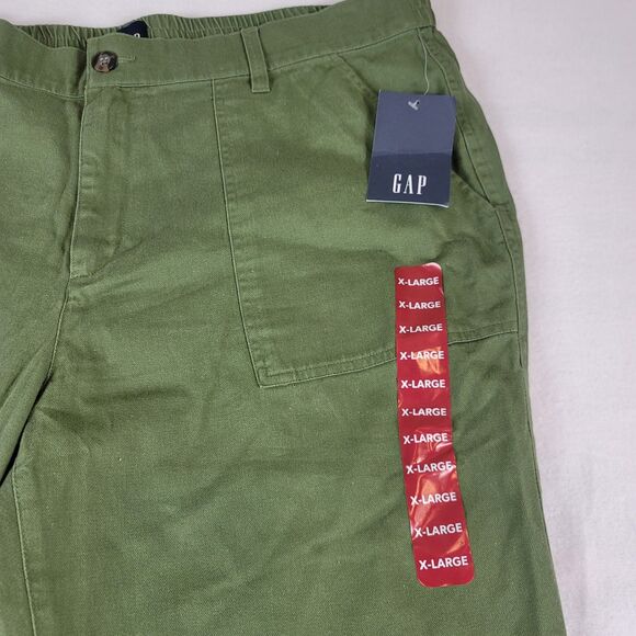 NWT GAP Women's Twill Jogger Pants Size XL Mid Rise Elastic Back Olive Green - Picture 8 of 10